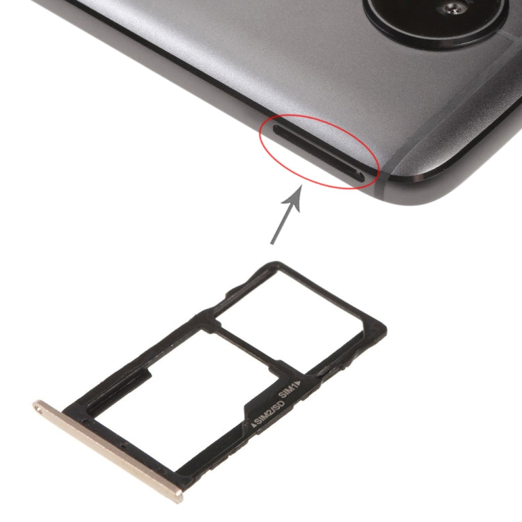 SIM Card Tray + SIM Card Tray / Micro SD Card Tray for Motorola Moto G5S(Gold) - Card Socket by buy2fix | Online Shopping UK | buy2fix