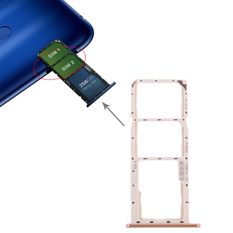 SIM Card Tray + Micro SD Card Tray for Huawei Honor 8C (Gold) - Card Tray by buy2fix | Online Shopping UK | buy2fix