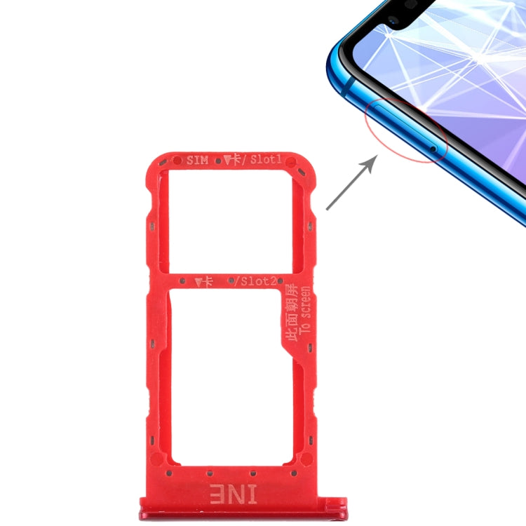 SIM Card Tray for Huawei P smart + / Nova 3i(Red) by buy2fix