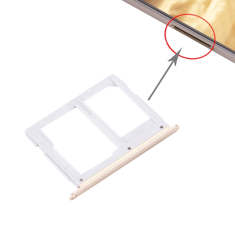 For Galaxy C5 / C5000 SIM Card Tray + Micro SD / SIM Card Tray (Gold) - Card Tray by buy2fix | Online Shopping UK | buy2fix