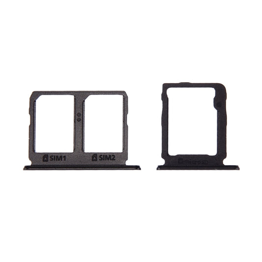 For Galaxy C9 Pro / C9000 SIM Card Tray + Micro SD Card Tray (Black) - Card Tray by buy2fix | Online Shopping UK | buy2fix
