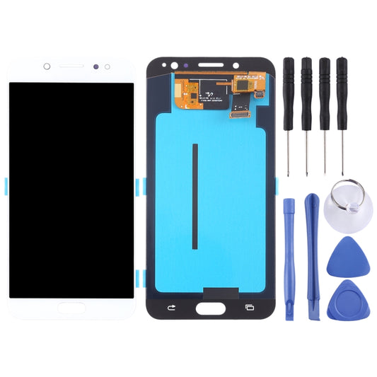OLED LCD Screen for Galaxy C8, C710F/DS, C7100 with Digitizer Full Assembly (White) - LCD Screen by buy2fix | Online Shopping UK | buy2fix