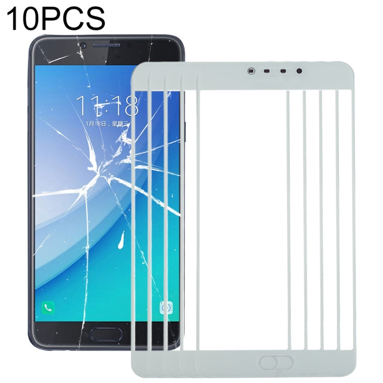 For Samsung Galaxy C7 Pro / C701 10pcs Front Screen Outer Glass Lens (White) - Outer Glass Lens by buy2fix | Online Shopping UK | buy2fix