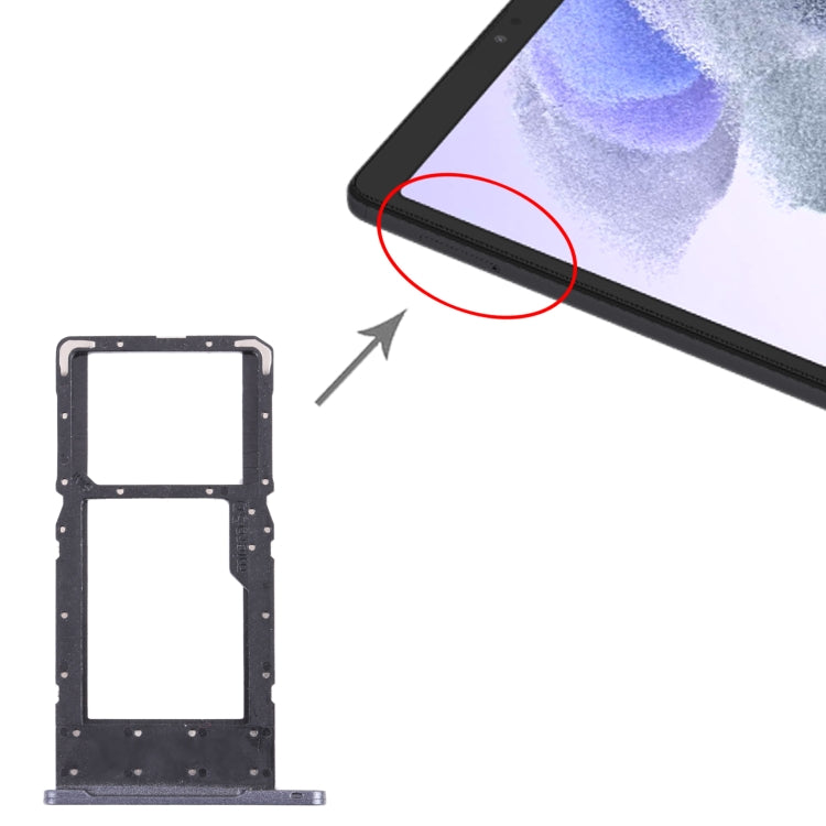 SIM Card Tray + Micro SD Card Tray for Samsung Galaxy Tab A7 Lite SM-T225 (Black) - Others by buy2fix | Online Shopping UK | buy2fix