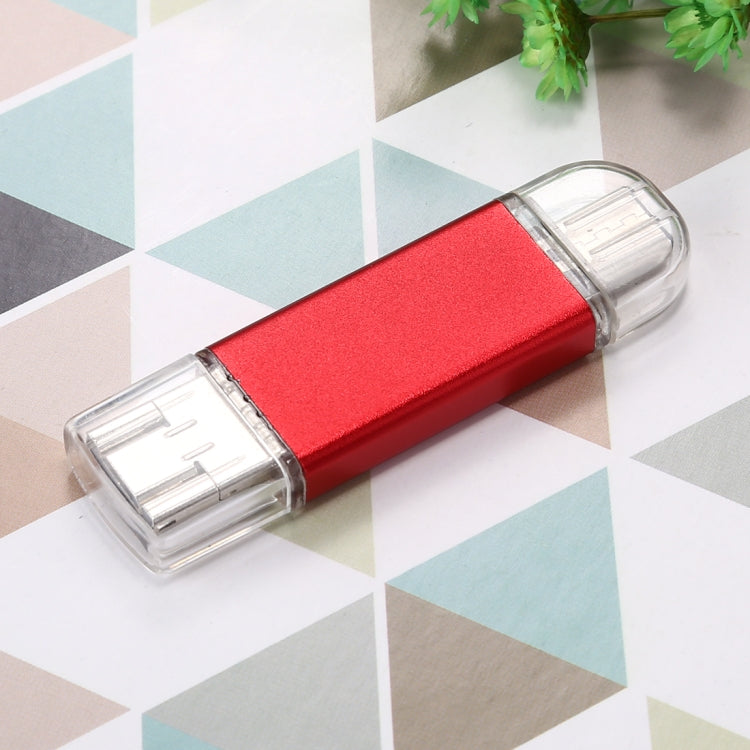 32GB 3 in 1 USB-C / Type-C + USB 2.0 + OTG Flash Disk, For Type-C Smartphones & PC Computer (Red) - U Disk & Card Reader by buy2fix | Online Shopping UK | buy2fix