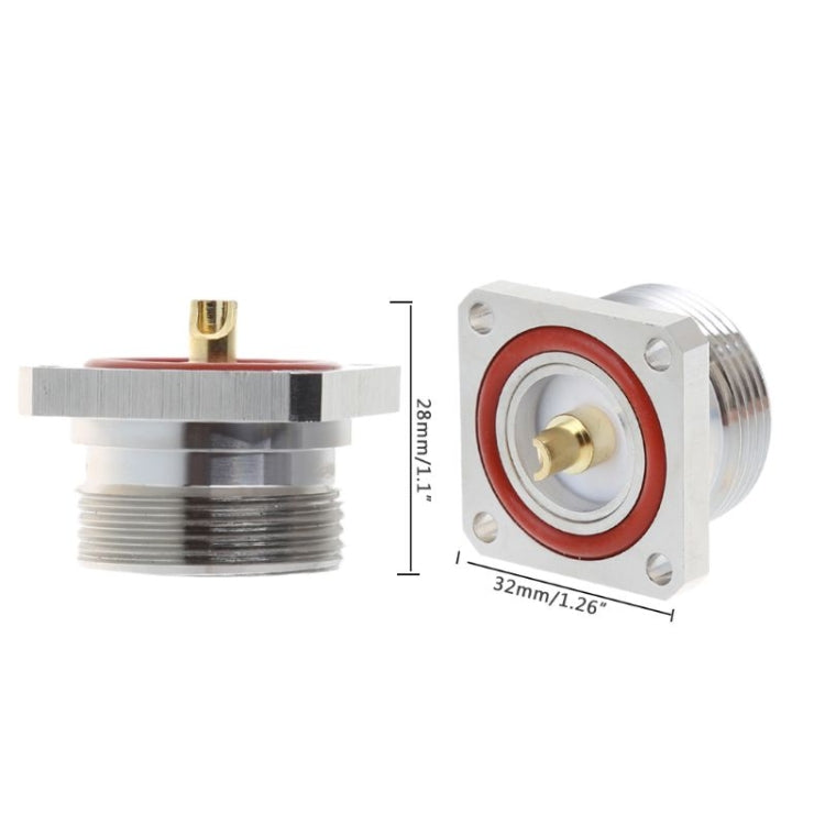 L29 7/16 Din Female Jack Center Connector with 4 Holes Flange Deck Solder Cup RF Coaxial Adapter - Connector by buy2fix | Online Shopping UK | buy2fix