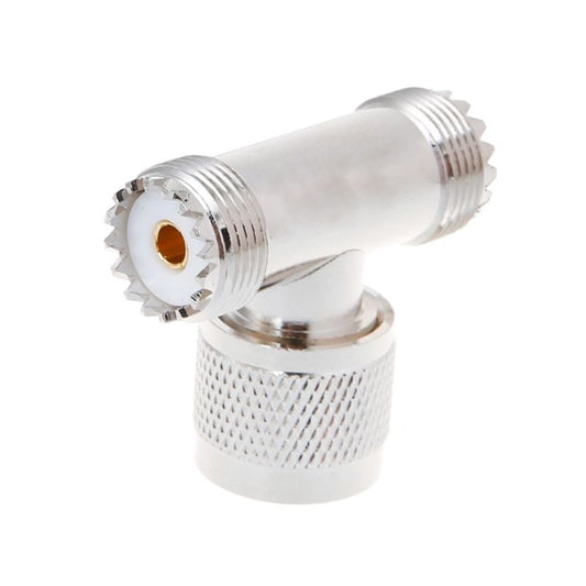 T-shape UHF Male PL259 To 2 UHF Female Adapter - Connector by buy2fix | Online Shopping UK | buy2fix