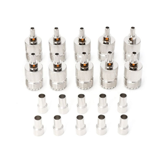 10 PCS UHF Female Jack SO239 Crimped RF Connector Coaxial Adapter for 2.5mm RG316 / RG179 and 2.85mm RG174 LMR100 - Connector by buy2fix | Online Shopping UK | buy2fix