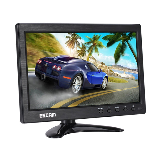ESCAM T10 10.0 inch TFT LCD 1024x600 Monitor with VGA & HDMI & AV & BNC & USB for PC CCTV Security by ESCAM
