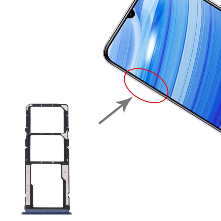 SIM Card Tray + SIM Card Tray + Micro SD Card Tray for Xiaomi Redmi 10X 4G / Redmi Note 9(Blue) - Card Tray by buy2fix | Online Shopping UK | buy2fix