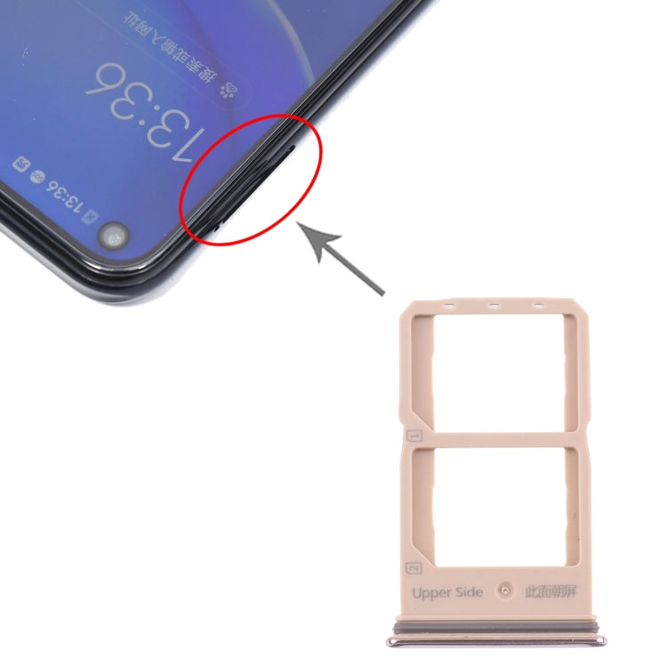 For Vivo Y70s V2002A SIM Card Tray + SIM Card Tray (Gold) by buy2fix
