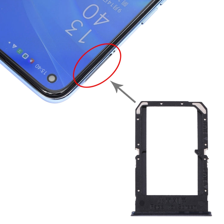 For OPPO Reno4 SE/A93 4G/OPPO Reno4 F/Reno4 Lite/F17 Pro PEAT00 PEAM00 SIM Card Tray + SIM Card Tray (Black) by buy2fix
