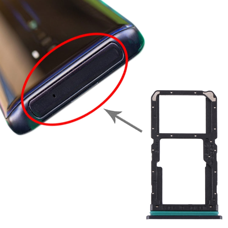 For OPPO Reno2 PCKM70 PCKT00 PCKM00 CPH1907 SIM Card Tray + SIM Card Tray / Micro SD Card Tray (Black) by buy2fix