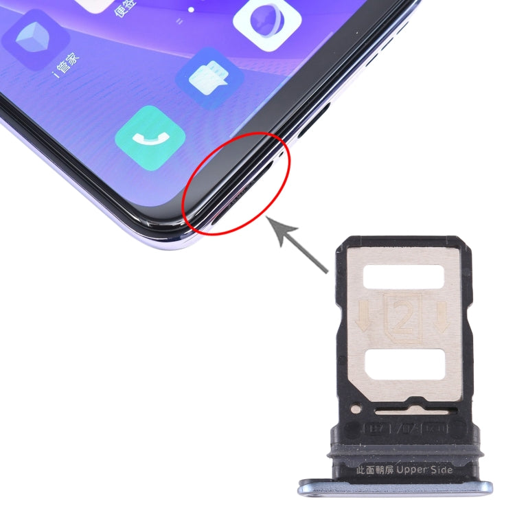 For Vivo Y73s V2031A SIM Card Tray + SIM Card Tray (Black) by buy2fix