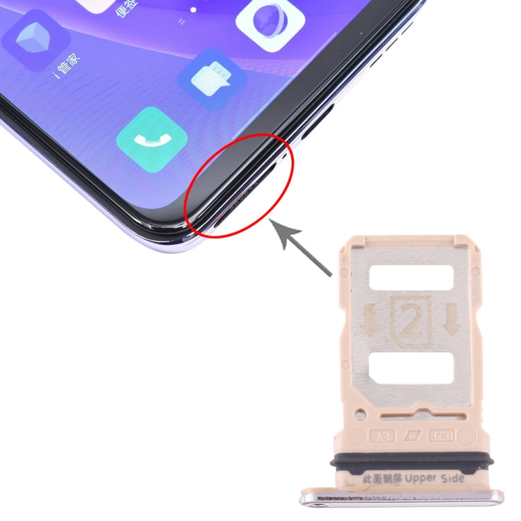 For Vivo Y73s V2031A SIM Card Tray + SIM Card Tray (Gold) by buy2fix