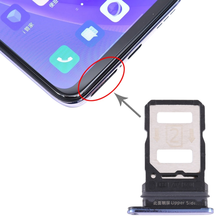 For Vivo Y73s V2031A SIM Card Tray + SIM Card Tray (Purple) by buy2fix