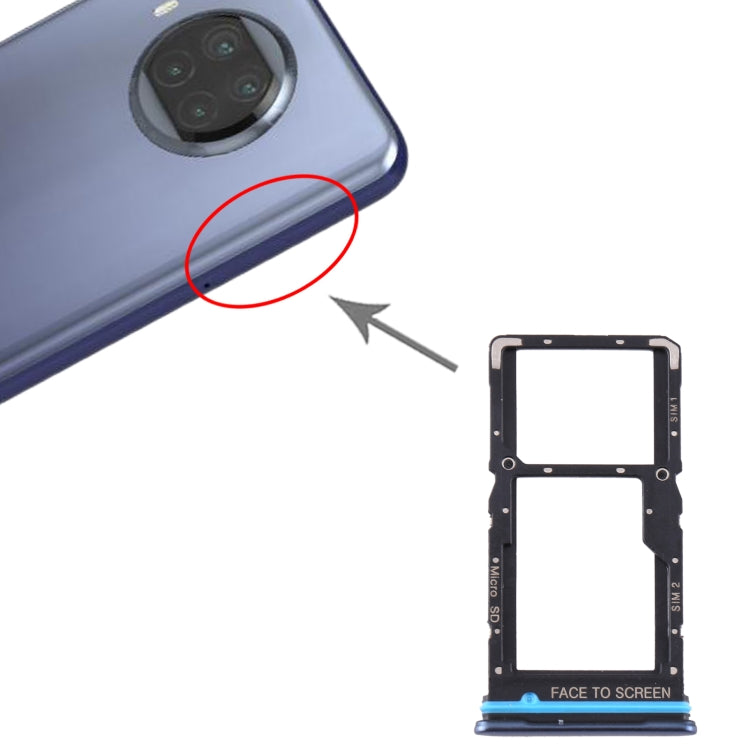 SIM Card Tray + SIM Card Tray / Micro SD Card Tray for Xiaomi Mi 10T Lite 5G (Blue) by buy2fix