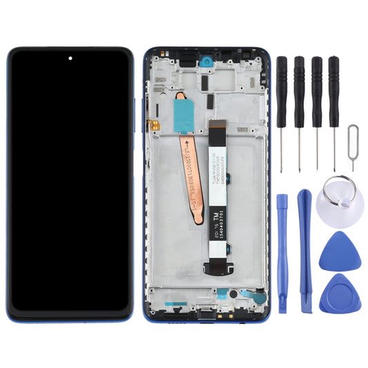 Original LCD Screen for Xiaomi Poco X3 NFC / Poco X3 Digitizer Full Assembly with Frame(Blue) by buy2fix