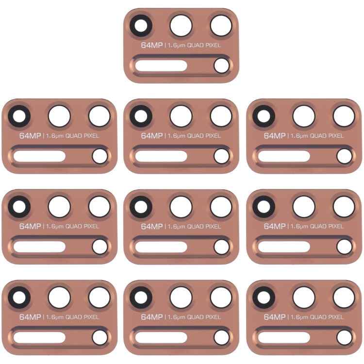 10 PCS Back Camera Lens for Motorola Moto G9 Plus XT2087-1 (Gold) - Camera Accessories by buy2fix | Online Shopping UK | buy2fix