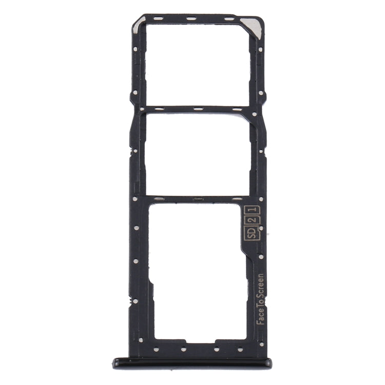 SIM Card Tray + SIM Card Tray + Micro SD Card Tray for Motorola One (P30 Play) XT1941(Black) - Card Socket by buy2fix | Online Shopping UK | buy2fix
