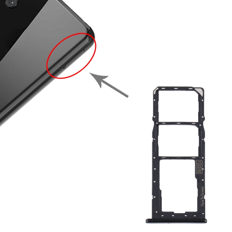 SIM Card Tray + SIM Card Tray + Micro SD Card Tray for Motorola One (P30 Play) XT1941(Black) - Card Socket by buy2fix | Online Shopping UK | buy2fix