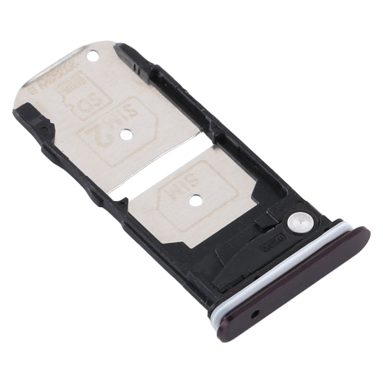 SIM Card Tray + SIM Card Tray / Micro SD Card Tray for Motorola Edge XT2063-3 (Purple) - Card Socket by buy2fix | Online Shopping UK | buy2fix
