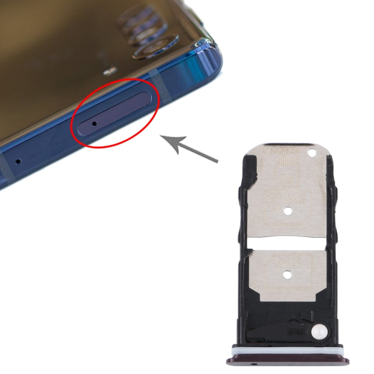 SIM Card Tray + SIM Card Tray / Micro SD Card Tray for Motorola Edge XT2063-3 (Purple) - Card Socket by buy2fix | Online Shopping UK | buy2fix
