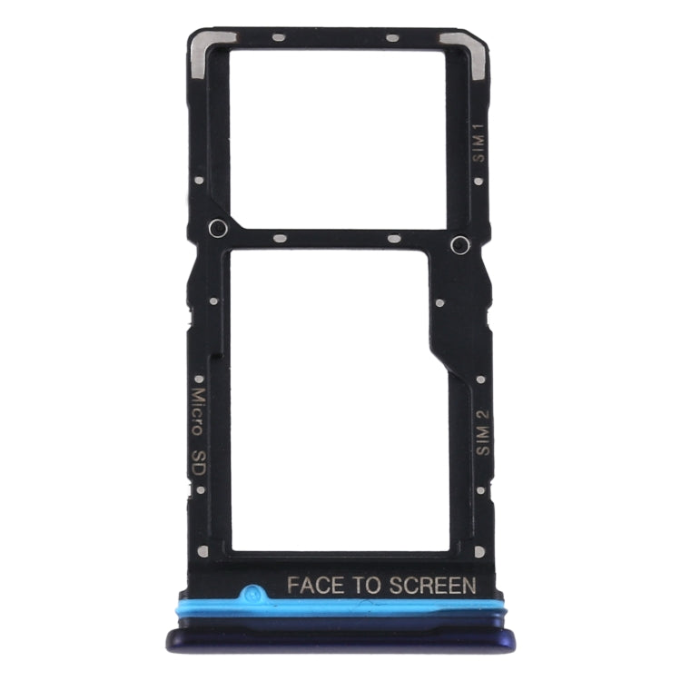 SIM Card Tray + SIM Card Tray / Micro SD Card Tray for Xiaomi Redmi Note 9 Pro 5G M2007J17C (Blue) - Card Tray by buy2fix | Online Shopping UK | buy2fix
