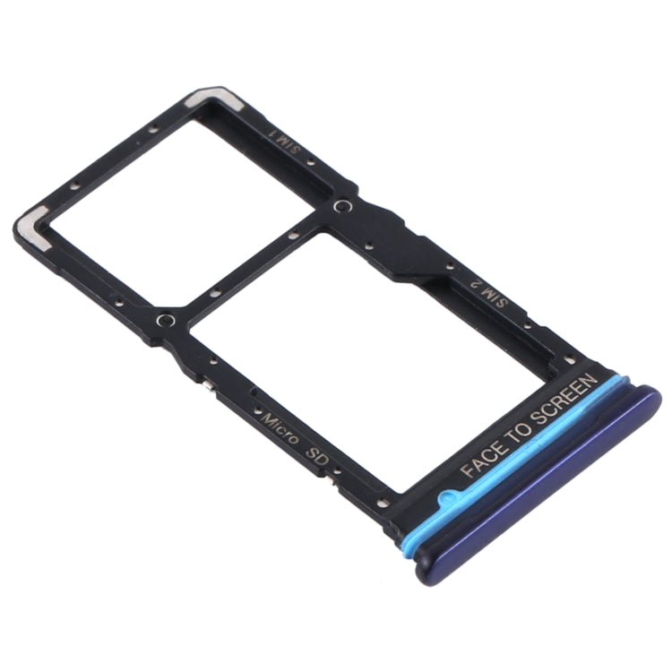 SIM Card Tray + SIM Card Tray / Micro SD Card Tray for Xiaomi Redmi Note 9 Pro 5G M2007J17C (Blue) - Card Tray by buy2fix | Online Shopping UK | buy2fix
