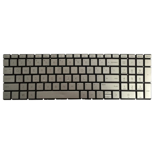 US Version Keyboard with Keyboard Backlight for HP 15-DA 15-DA0002DX 15-DA0008CA 15-DB 15-DB0003CA TPN-C135 TPN-C136 (Silver) by buy2fix
