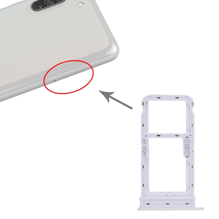 SIM Card Tray + Micro SD Card Tray for Motorola Moto G8 (White) - Card Socket by buy2fix | Online Shopping UK | buy2fix