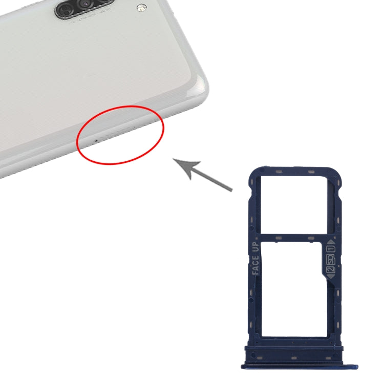 SIM Card Tray + SIM Card Tray / Micro SD Card Tray for Motorola Moto G8 Power (Blue) - Card Socket by buy2fix | Online Shopping UK | buy2fix