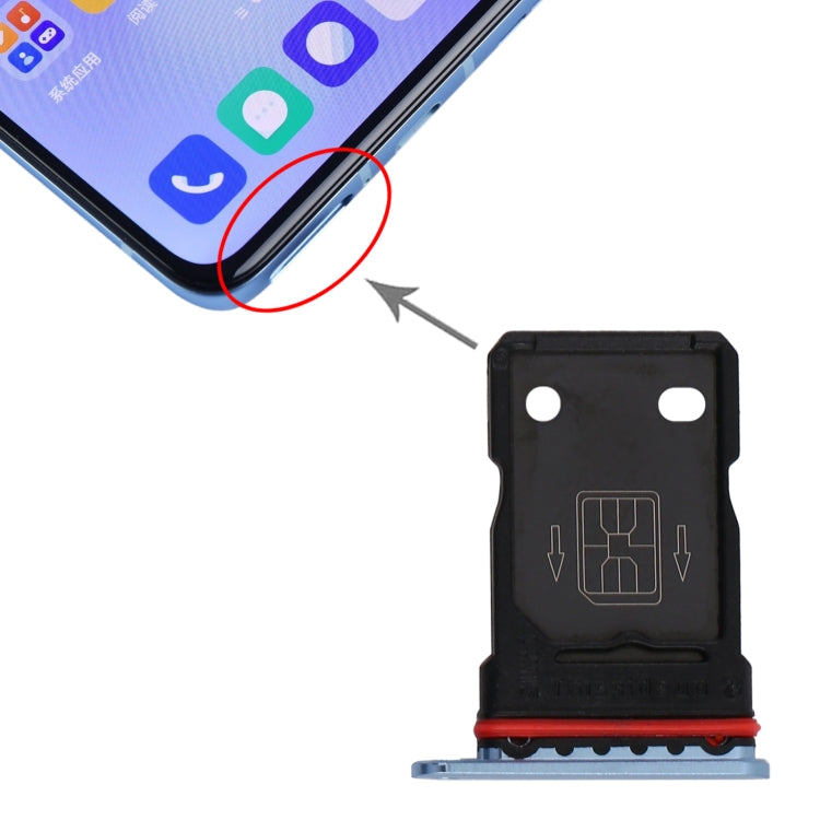 For OnePlus 9R SIM Card Tray + SIM Card Tray (Blue) - Card Tray by buy2fix | Online Shopping UK | buy2fix