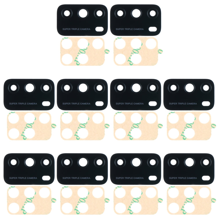 10 PCS Back Camera Lens for Xiaomi Poco M3 M2010J19CG M2010J19CI - Camera by buy2fix | Online Shopping UK | buy2fix