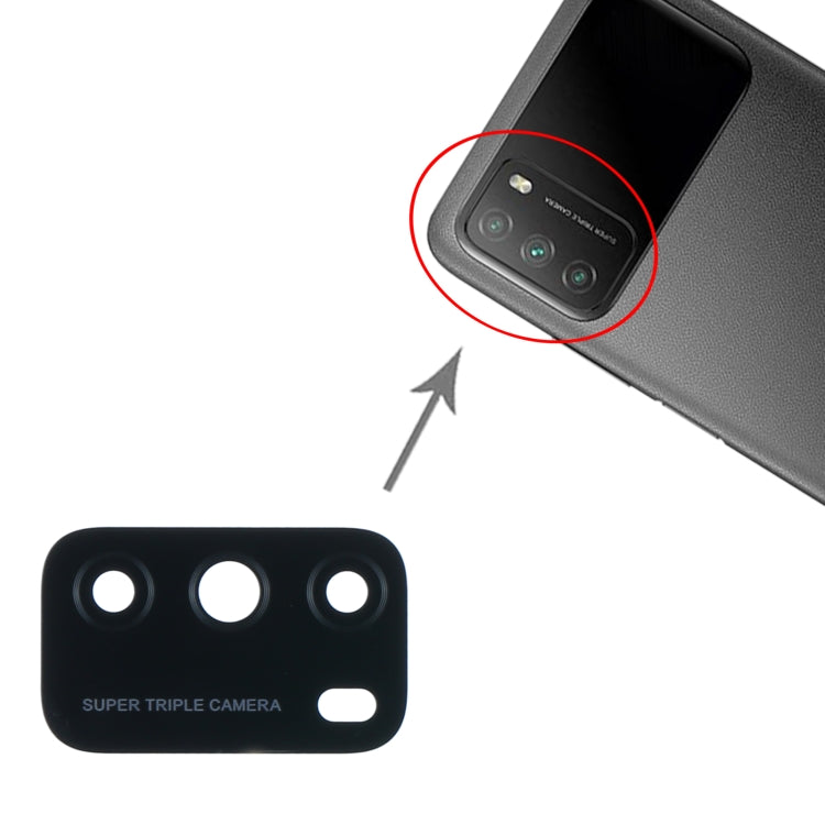 10 PCS Back Camera Lens for Xiaomi Poco M3 M2010J19CG M2010J19CI - Camera by buy2fix | Online Shopping UK | buy2fix