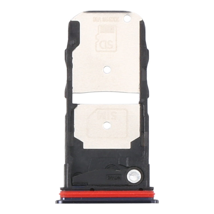 SIM Card Tray + Micro SD Card Tray for Motorola Moto Edge+ (Black) - Card Socket by buy2fix | Online Shopping UK | buy2fix