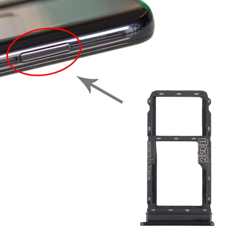 SIM Card Tray + Micro SD Card Tray for Motorola Moto G8 Plus XT2019 XT2019-2 (Black) - Card Socket by buy2fix | Online Shopping UK | buy2fix