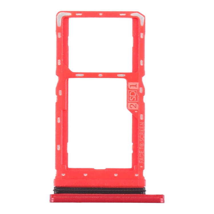 SIM Card Tray + Micro SD Card Tray for Motorola Moto G8 Play XT2015 XT2015-2 (Red) - Card Socket by buy2fix | Online Shopping UK | buy2fix