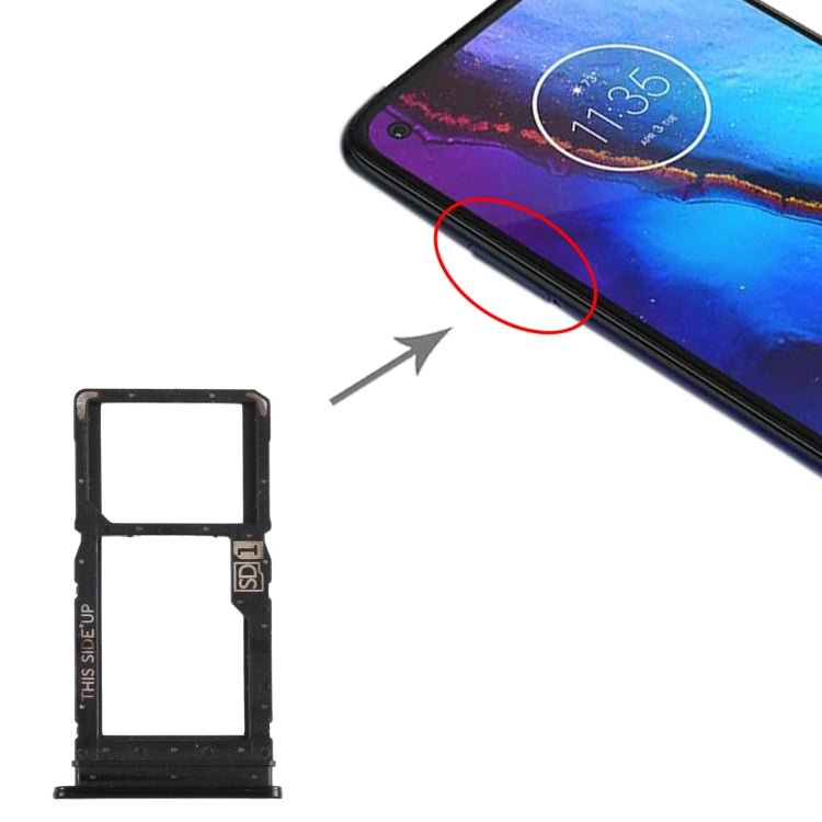 SIM Card Tray + Micro SD Card Tray for Motorola Moto G Power (Black) - Card Socket by buy2fix | Online Shopping UK | buy2fix