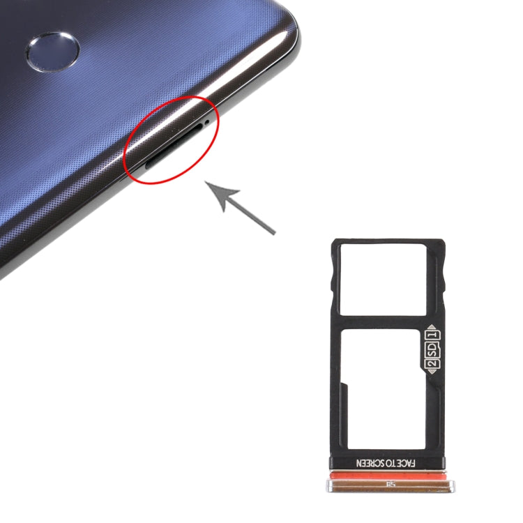 SIM Card Tray + Micro SD Card Tray for Motorola Moto One Action XT2013-1 XT2013-2 XT2013-4 (Silver) - Card Socket by buy2fix | Online Shopping UK | buy2fix