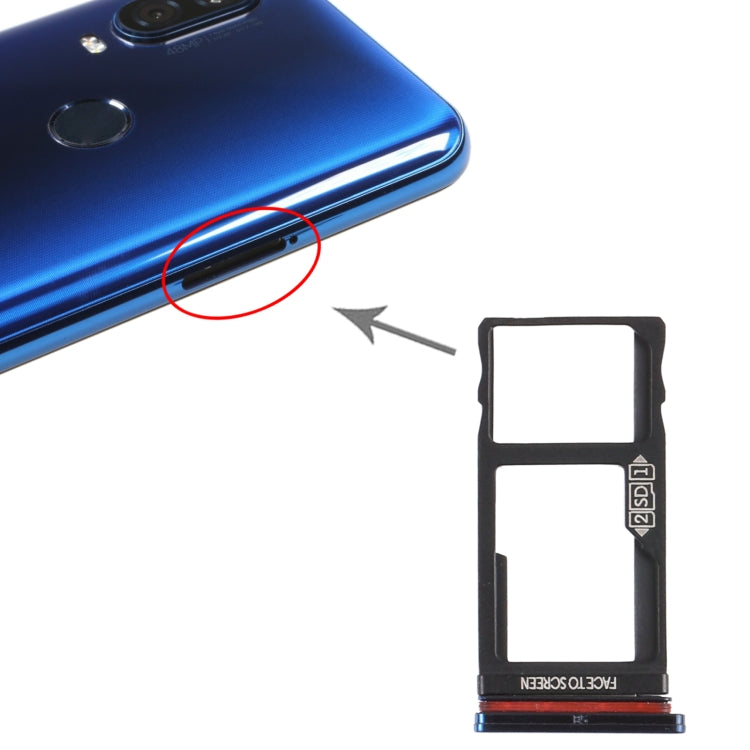 SIM Card Tray + Micro SD Card Tray for Motorola Moto One Vision / P50 (Blue) - Card Socket by buy2fix | Online Shopping UK | buy2fix
