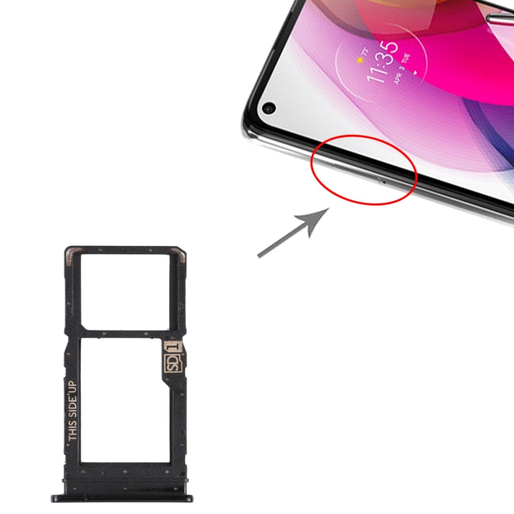 SIM Card Tray + Micro SD Card Tray for Motorola Moto G Stylus 2020 (Black) - Card Socket by buy2fix | Online Shopping UK | buy2fix