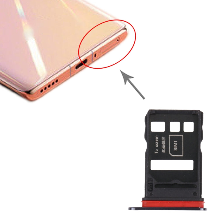 SIM Card Tray + SIM Card Tray for Honor V40 5G(Black) by buy2fix