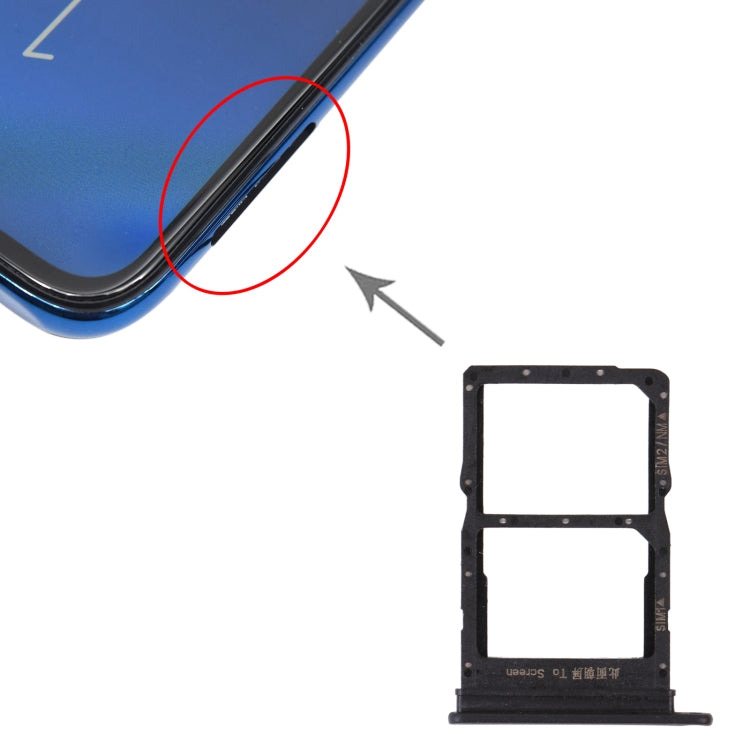SIM Card Tray + SIM Card Tray / NMicro Card Tray for Honor X10 Max 5G (Black) by buy2fix