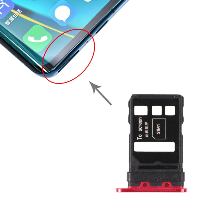 SIM Card Tray + SIM Card Tray for Huawei Nova 7 Pro 5G (Red) by buy2fix