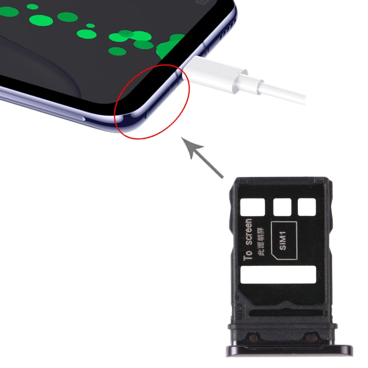 SIM Card Tray + SIM Card Tray for Huawei Nova 7 5G (Black) by buy2fix