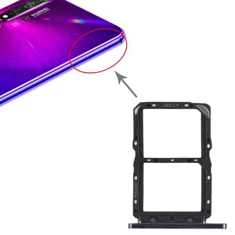 SIM Card Tray + SIM Card Tray for Huawei Nova 5T (Black) by buy2fix