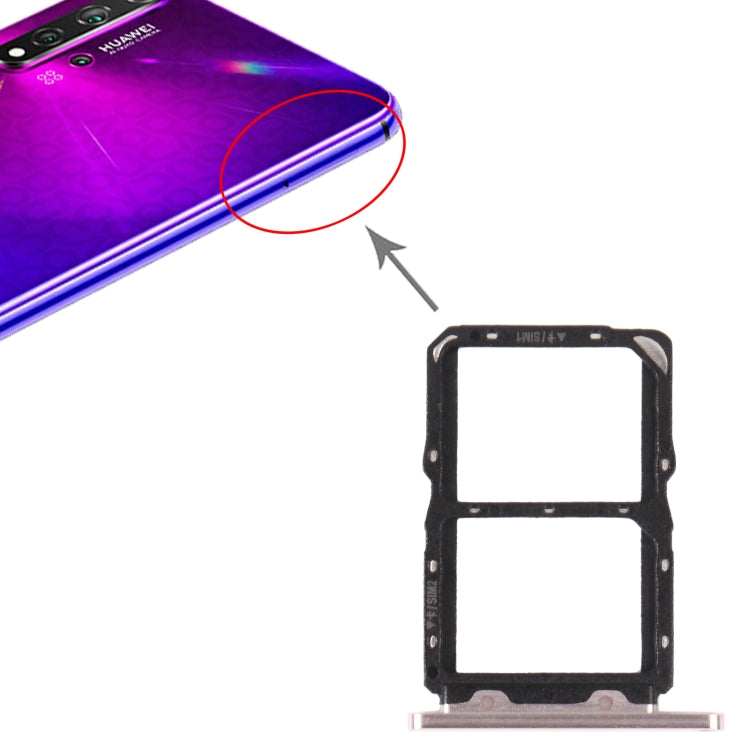 SIM Card Tray + SIM Card Tray for Huawei Nova 5T (Silver) by buy2fix