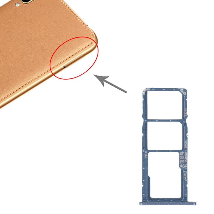 SIM Card Tray + SIM Card Tray + Micro SD Card Tray for Huawei Enjoy 9e (Blue) by buy2fix