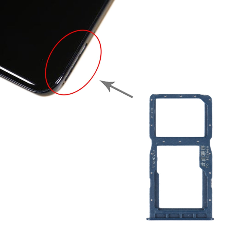 SIM Card Tray + SIM Card Tray / Micro SD Card Tray for Huawei Nova 4e(Blue) - Card Socket by buy2fix | Online Shopping UK | buy2fix
